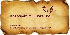 Kolompár Jusztina névjegykártya